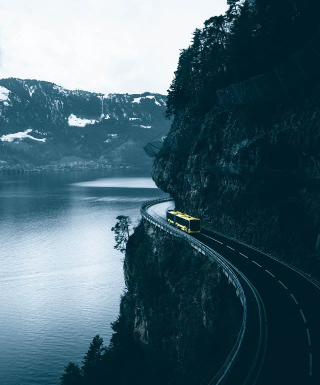 Bus through European Switserland